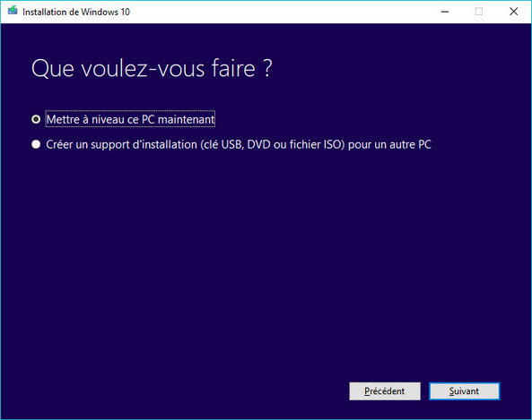 Windows 10 Création de Media